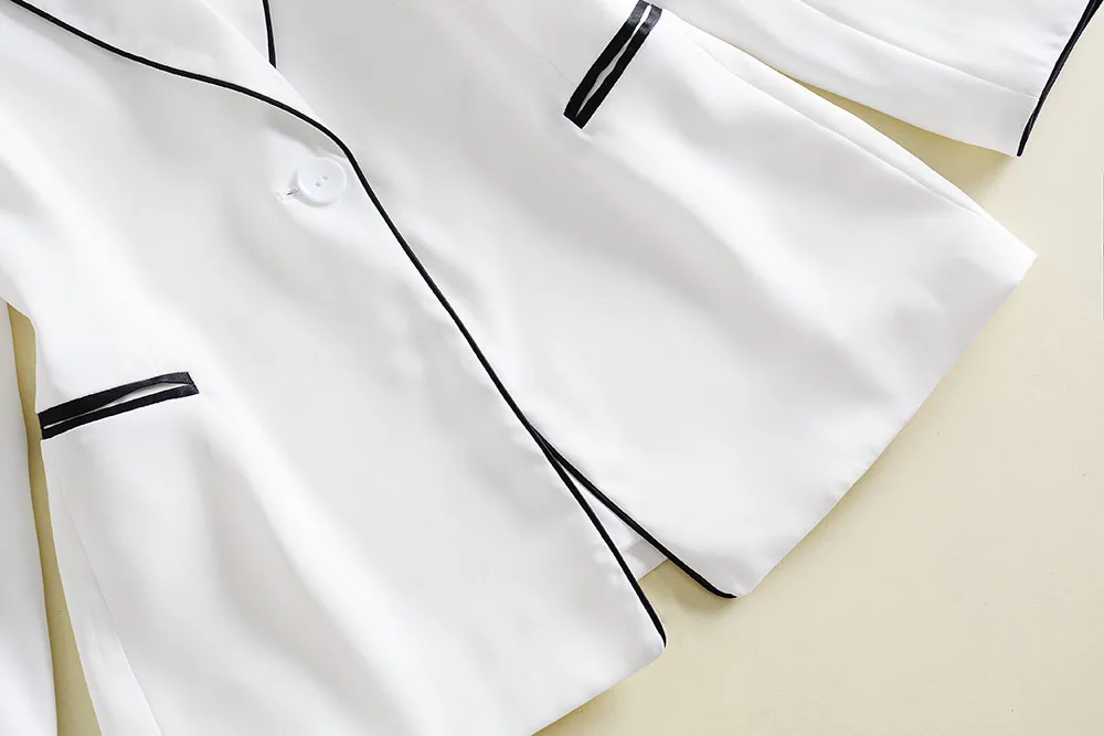 Blazer Femme Blanc Dames Qualité Bureau Manches Piste Manteaux Np Haute 2018 Veste Longues Blazers blz039 Automne rrSxqwFd