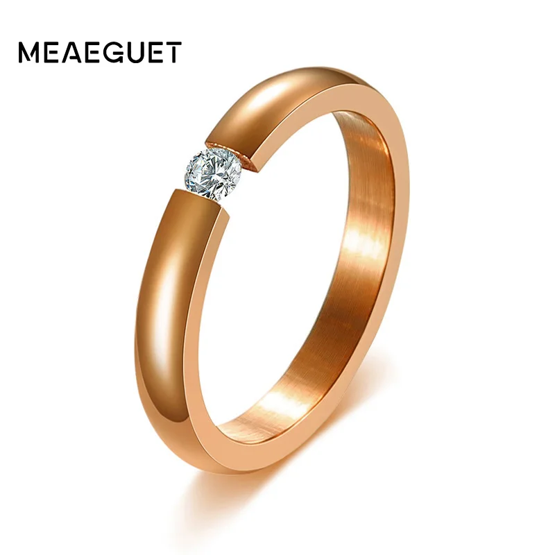 Женское Обручальное Кольцо Meaeguet кольцо из нержавеющей стали с кубическим