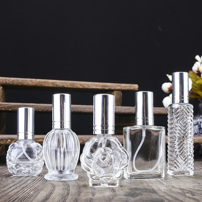 H & D ясно винтаж пустой многоразового Стеклянная бутылка для духов распылитель для Свадебные подарки Домашний декор набор из 5