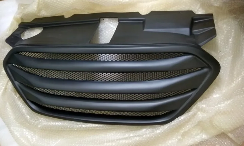 Матовая Черная смола волокна Передняя решетка Вокруг отделки гоночных грилей Накладка для 2013 hyundai Tucson ix35