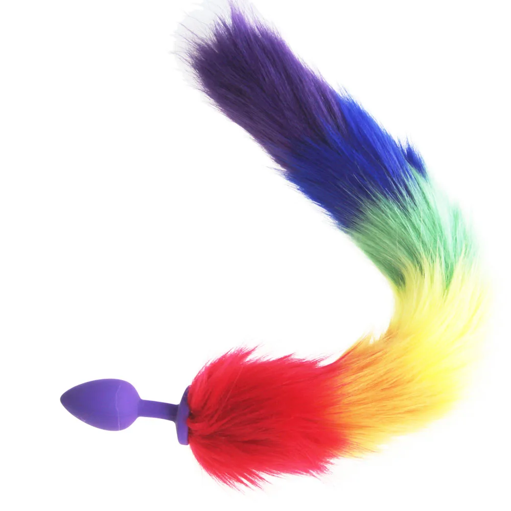 hh080 rainbow fox tail anal plugs (19)