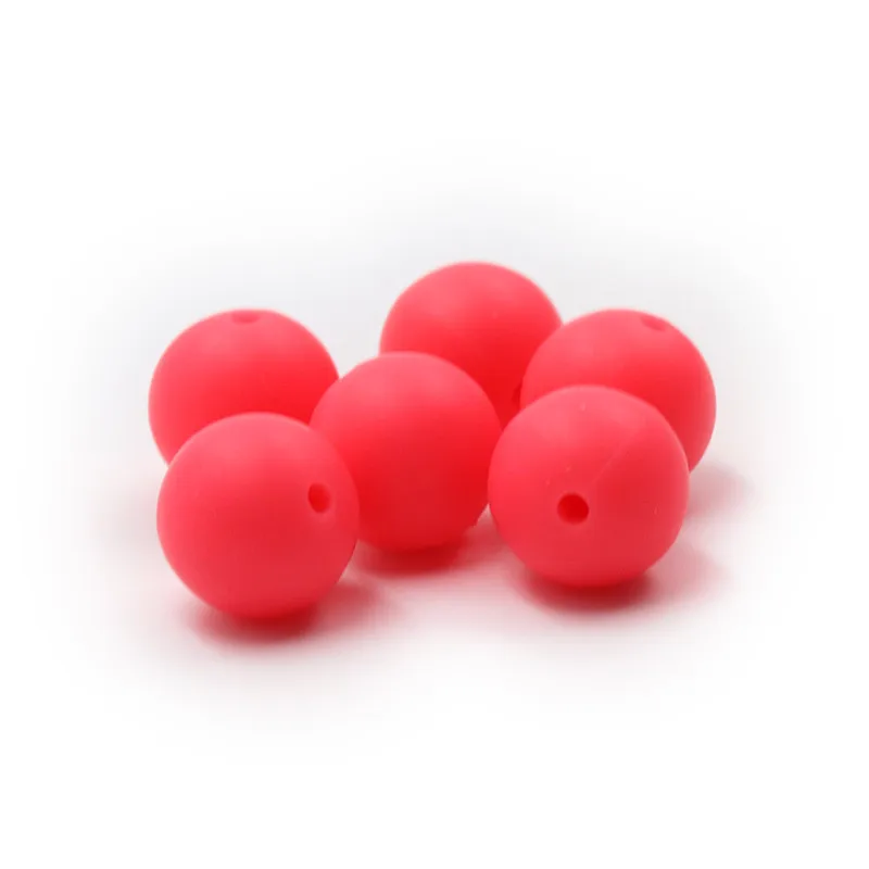 

2017 New Color Hot Pink Silicone Beads 9-19mm Round Silicone Teething Beads Food Grade Siliconen kralen BPA Free