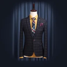 Для мужчин одежда Блейзер Для мужчин пиджак синий зеленый пиджак slim fit нежный Для мужчин повседневные клетчатые костюмы для Для мужчин свадебные жених верхняя одежда