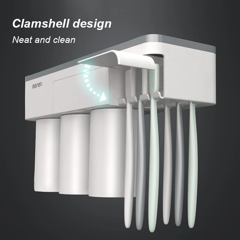 Comprar UNITOR de plástico montado en la Pared Soporte de cepillo de dientes dispensador automático de pasta de dientes artículos de tocador estante de almacenamiento accesorios de baño conjunto