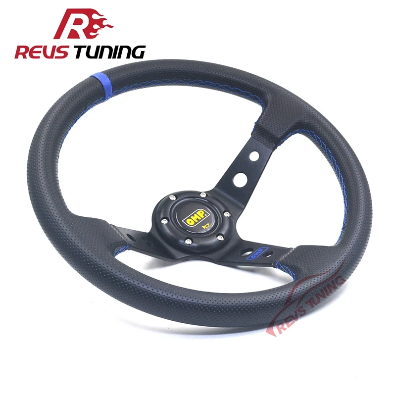 

Blue Red Yellow 14inch 350mm High Quallity Deep Universal PVC Omp Racing Sport Rally Car Steering Wheel