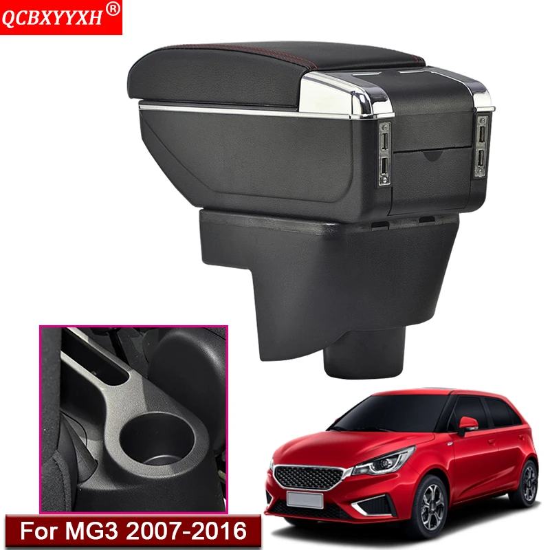 

Car Styling ABS With PU Leather Car Seat Armrest Box Center Console Storage Box Holder Case Auto Accessories For MG3 2007-2016