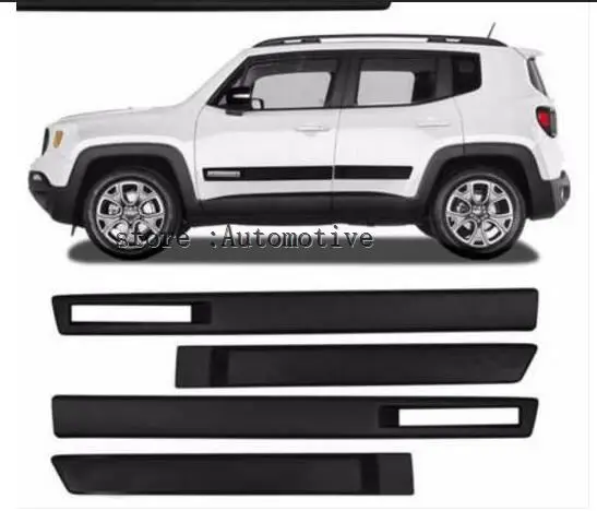 

New ABS Body Side Moulding Door Cover Trim Kit Molding Protector Car Styling Mouldings for Jeep Renegade 2015 2016 2017 2018