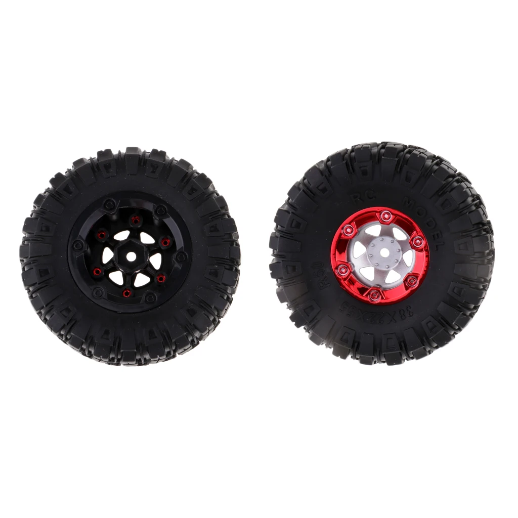 MagiDeal 1:12 RC Truck Crawlers 100mm Rubber Tires Tyres with Wheel Hex 4x for Wltoys 12428 12423 FY01 FY02 FY03
