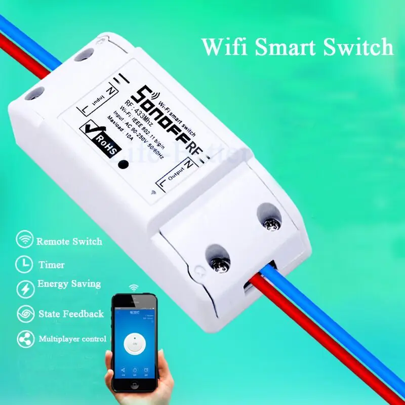 Sonoff RF-WiFi 433Mhz беспроводной дистанционный смарт-переключатель общие части модификации с 433Mhz RF приемник для ламп