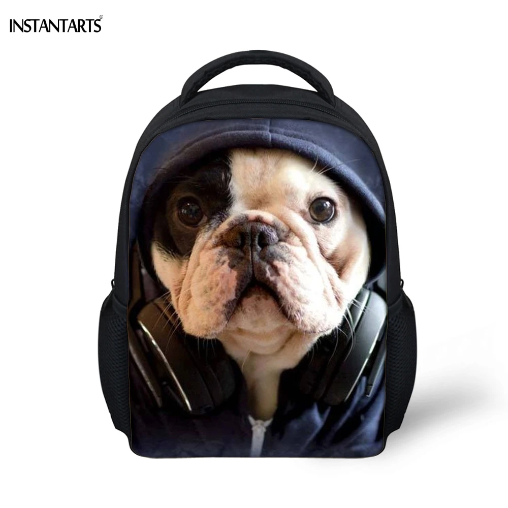 INSTANTARTS Cute Dog French Bulldog Print Kids Backpacks for Kindergarten Lovely Children&rsquo;s Mini