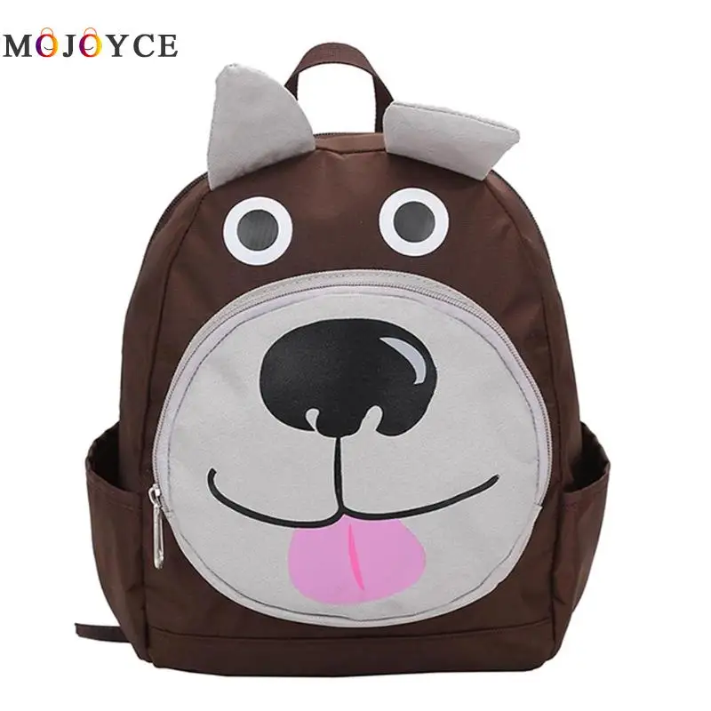 Cute Cartoon Dog Shape Kids Children Backpack Zipper Nylon Casual