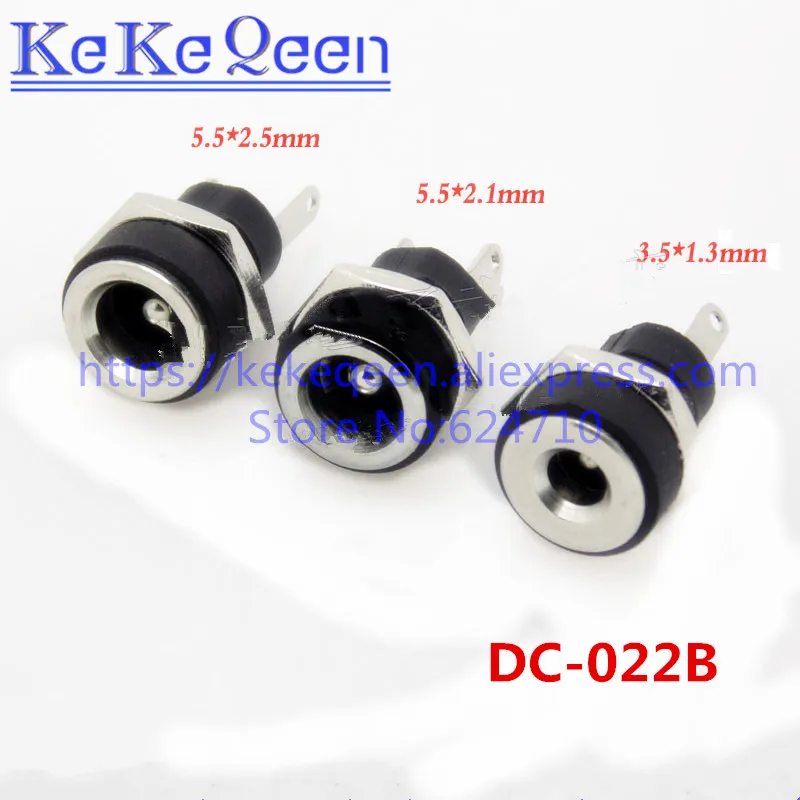 

100PCS DC-022B 3A 12v for DC Power Supply Jack Socket Female Panel Mount Connector 5.5mm*2.1mm / 5.5mm*2.5mm /3.5mm*1.3mm DC022B