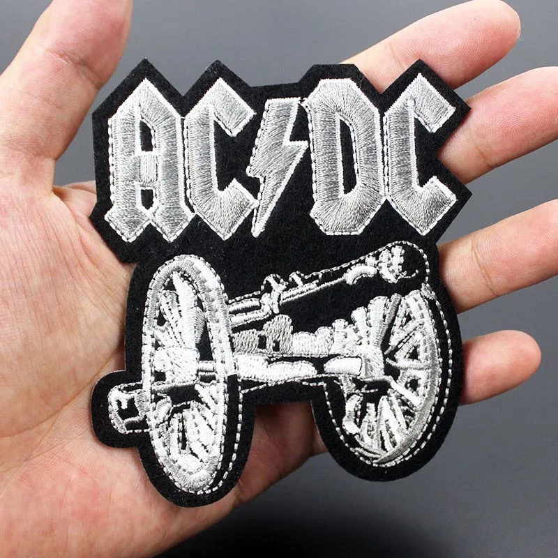 Мода Панк Рок музыка ACDC вышитые нашивки значки Утюг на одежду наклейки на рюкзак глажка - Цвет: 1 pcs