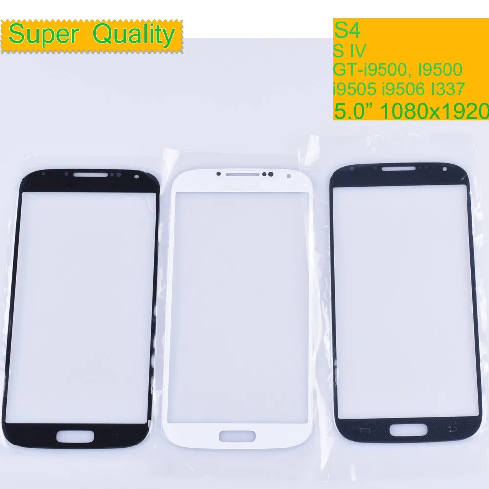 10 шт./лот для Samsung Galaxy S IV S4 i9500 i9505 i9506 сенсорный экран передняя стеклянная панель ЖК