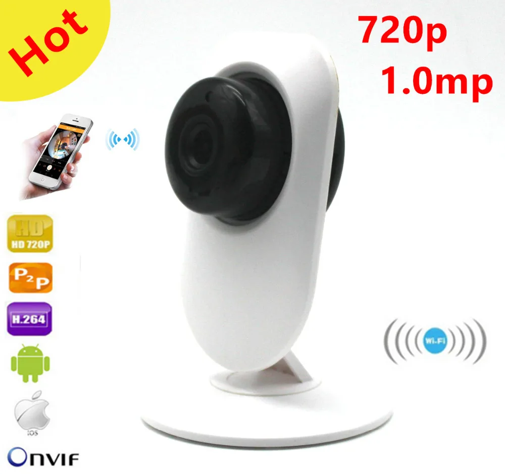 

New Design Cube IP Camera Wifi 720P 1.0 Megapixels ONVIF P2P Plug Play Wirelss WIFI IP Camera HOME Security Camera