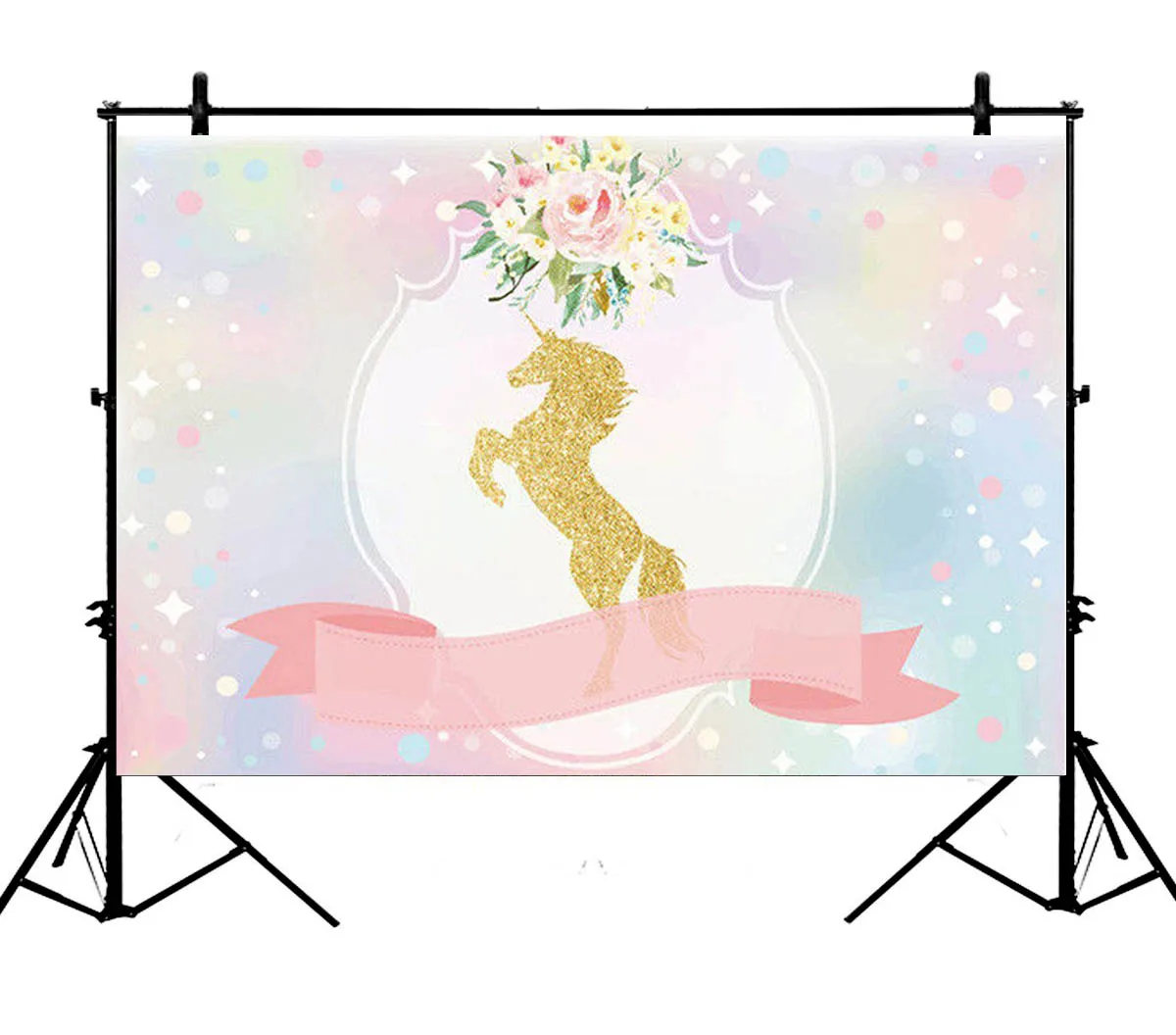 

5x7ft Unicorn Shower Party Birthday Polyester Photo Background Portrait Backdrop