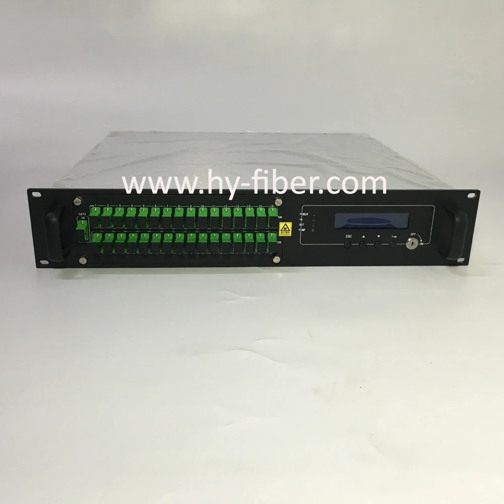 

16 Way CATV 1550nm Optical Amplifier 20dBm With WDM EDFA SC/APC Fiber Port Dual Power Supply 220V or 48V