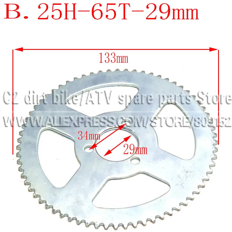 55T 65T 68T 25H 29mm Rear Sprocket Mini Moto ATV Quad Dirt Pit Pocket Bike Cross 47cc 49cc Parts