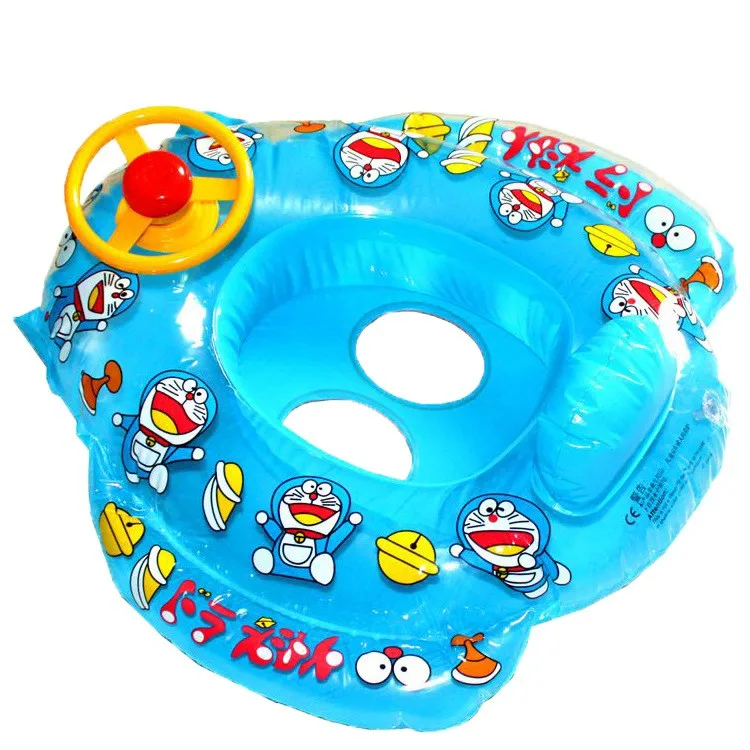 Надувной детский круг для плавания детский сидящий круг мультфильм плавающие резиновые звук руль сиденье лодка автомобиль аксессуары для плавания