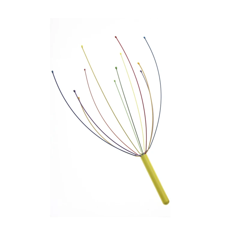 

2PCS/Set Yellow Handle Rainbow Good Quality Hand Held Scalp Head Massager Tool
