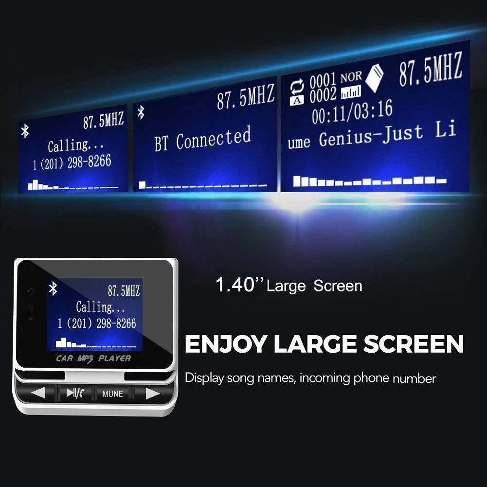 1 3 "Комплект LCD автомобильное беспроводное аудио FM USB зарядное устройство Bluetooth