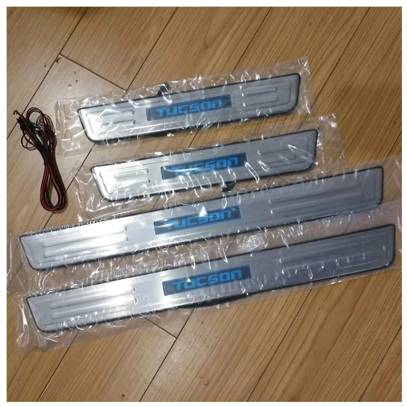 

High quality stainless steel LED light welcome pedal cold light door FOR Hyundai IX35 2010-2015 TUCSON 2008-2010 Car accessories