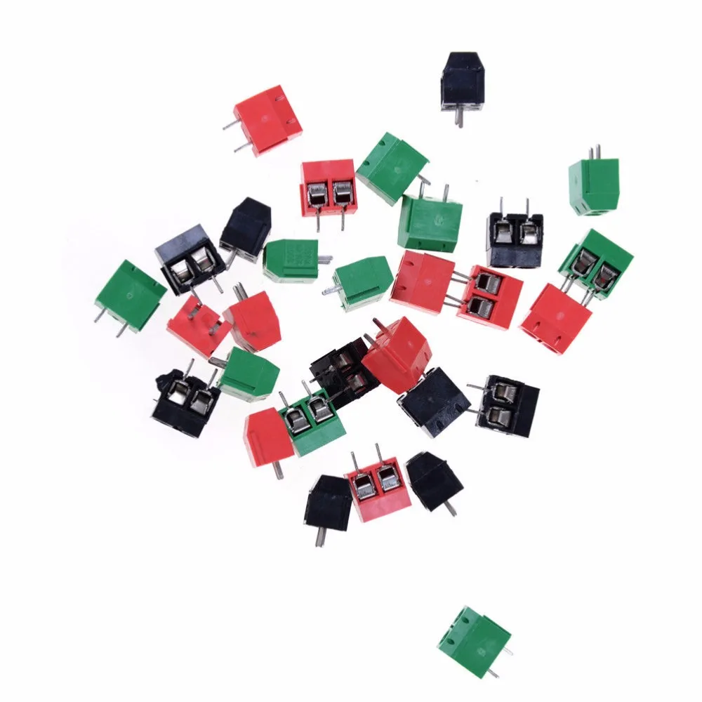 

30X Pitch 5.0mm KF301-2P Straight Pin PCB 2 Pins Screw Terminal Block Connectors