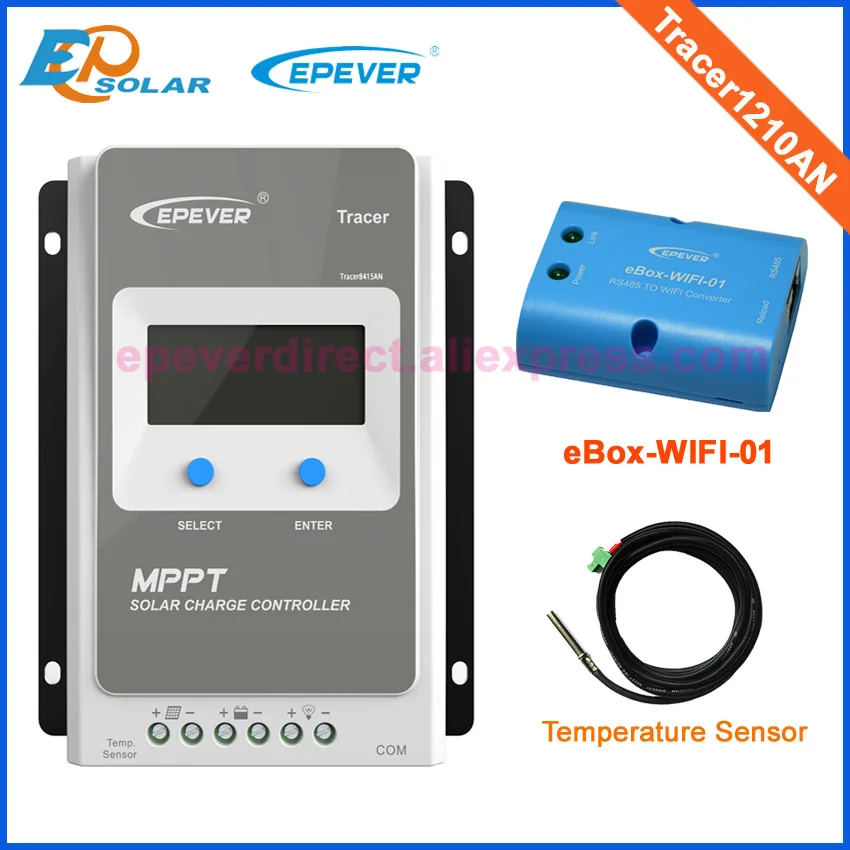 

10A lcd display high efficiency controller MPPT Tracer1210AN with wifi function and temperature sensor
