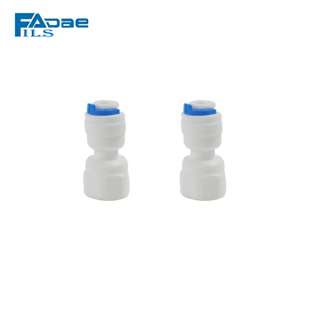 

water filter parts quick fitting 1/4 Inch Female Thread to 1/4 Inch Pushfit Straight Connector(2 PACK)