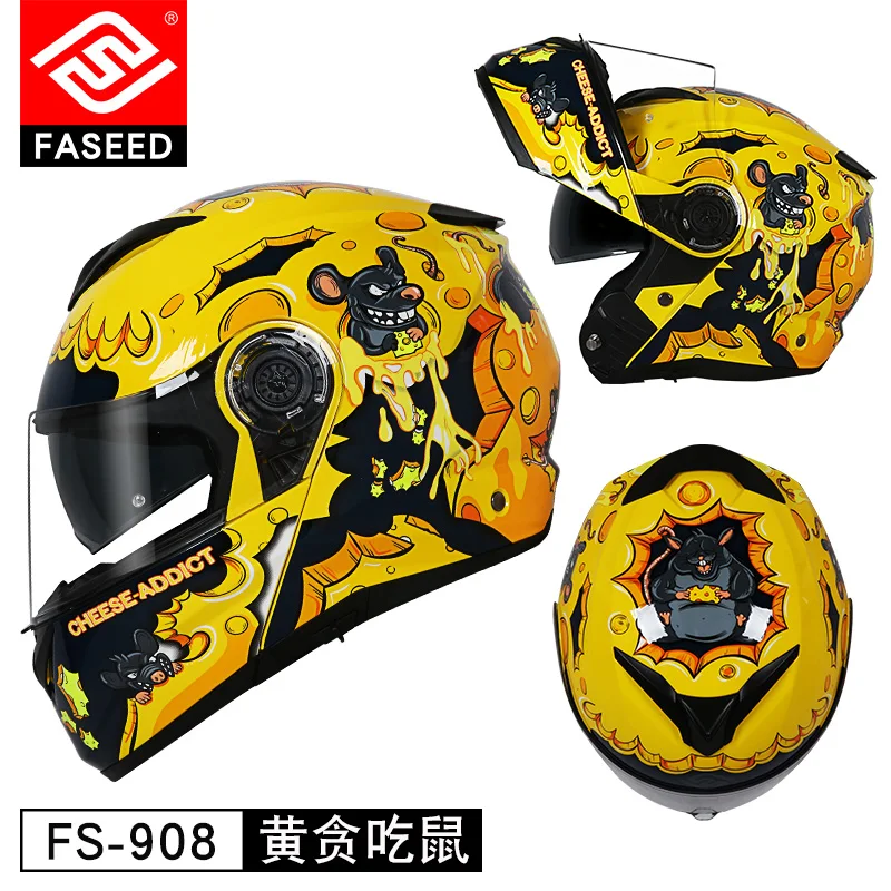 FASEED ECE утвержден Filp Up мотоциклетный шлем с двойным щитком с открытым лицом мотоциклетный шлем