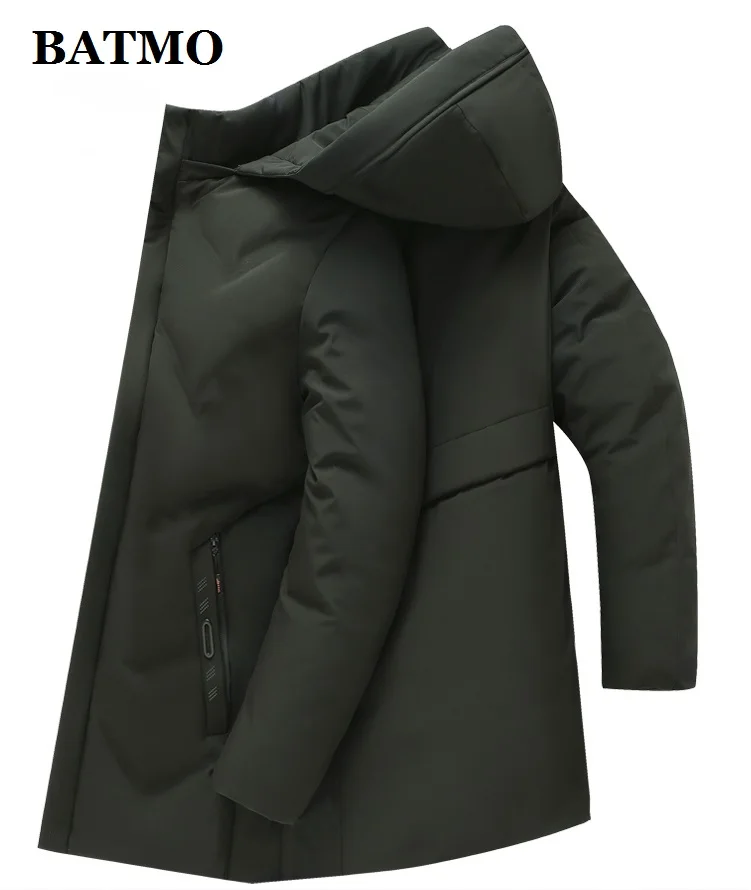 BATMO new arrival winter high quality hooded parkas men,men's hooded jackets,plus-size L-4XL 1988 - Цвет: Армейский зеленый