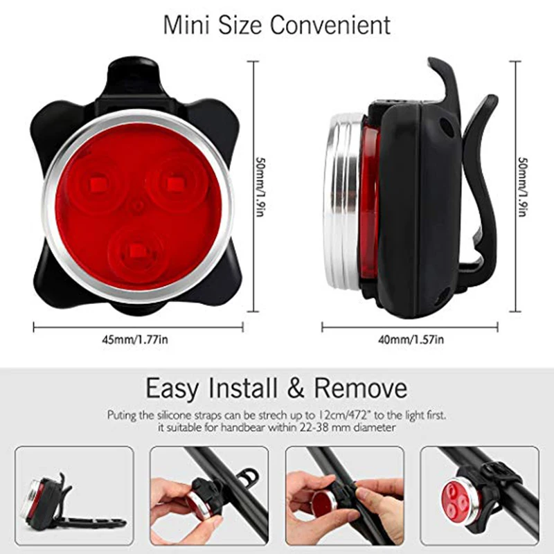 Discount ROBESBON USB Rechargeable Bike Light Super Bright Front Headlight Rear LED Bicycle Light 650mah IPX4 Cycling Lamp 4 Discount ROBESBON USB Rechargeable Bike Light Super Bright Front Headlight Rear LED Bicycle Light 650mah IPX4 Cycling Lamp 4