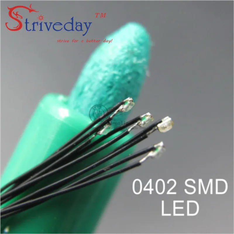 

100pcs/lot 0402 SMD Pre-soldered micro litz wired LED leads resistor 20cm 8-15V Model DIY 9 Colors can choose