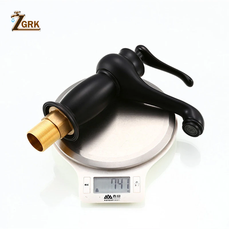 Günstig ZGRK Becken Wasserhahn Schwarz Messing Lampe Stil Bad Waschbecken Wasserhahn Einzigen Griff Deck Vintage Waschen Mischbatterie Kran