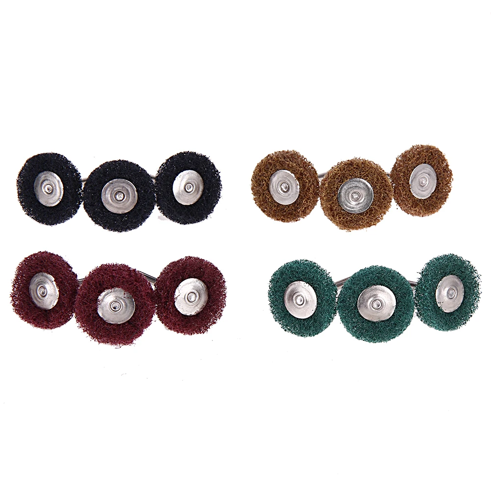 12Pcs Shank Electric Grinding Steel Rotary Brush Abrasive Wheel Metal