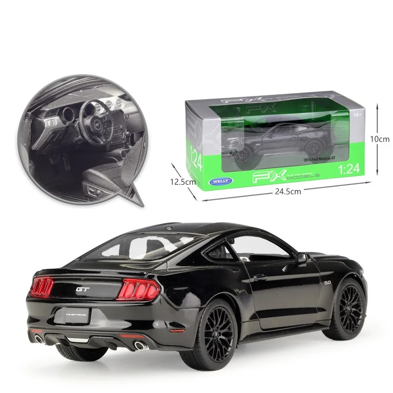 1:24 Welly Ford Mustang GT черный/красный/синий/матовый черный литой модельный автомобиль