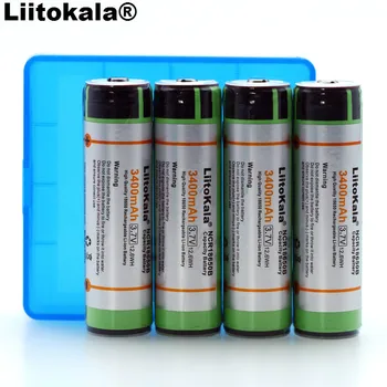 

4PCS Liitokala Protect Original 18650 NCR18650B 3400mAh Rechargeable Li-lon battery with PCB 3.7V batteries + Storage box