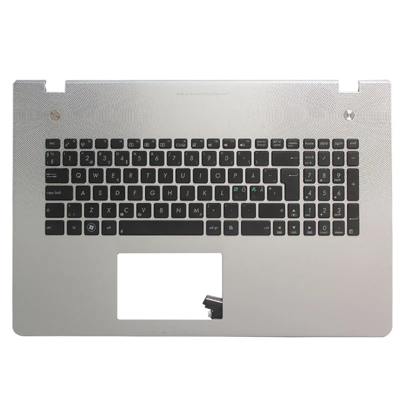 

New Nordic Keyboard for Asus N76 N76V N76S N76VM N76VB N76VJ N76VZ NE Laptop keyboard without backlit Palmrest Upper