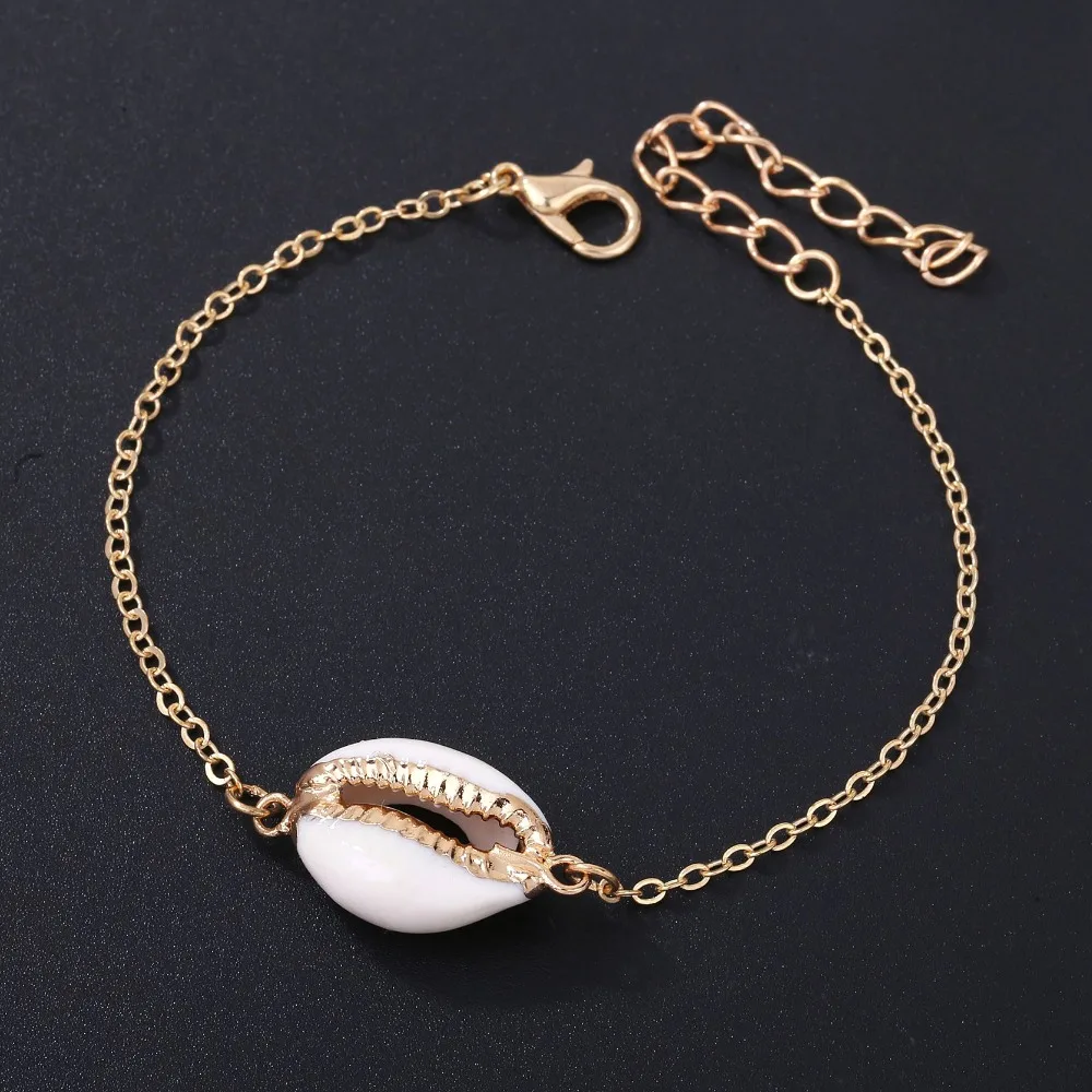Bohemian Natural Shell Charm Bracelet for Women Girl Gold Alloy Chain Bracelets Boho friendship Jewelry Accessories Wholesale | Украшения и