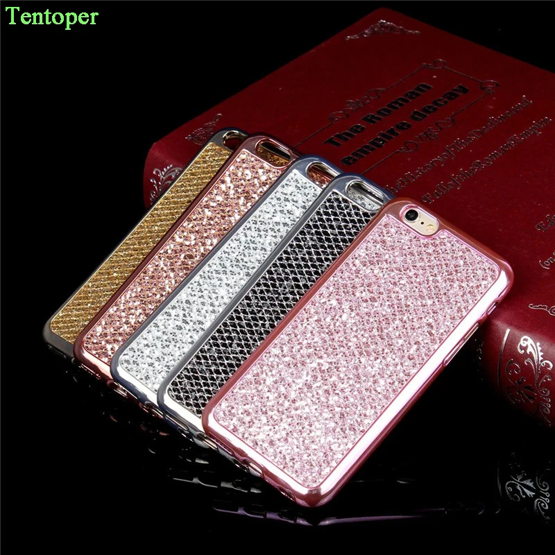 

Case For iPhone 7/ 7 Plus Colorful Shiny Glitter Soft TPU Gold Plated +Frame Cover For iPhone 7 Plus/7 Ultra Thin Slim Cute Case