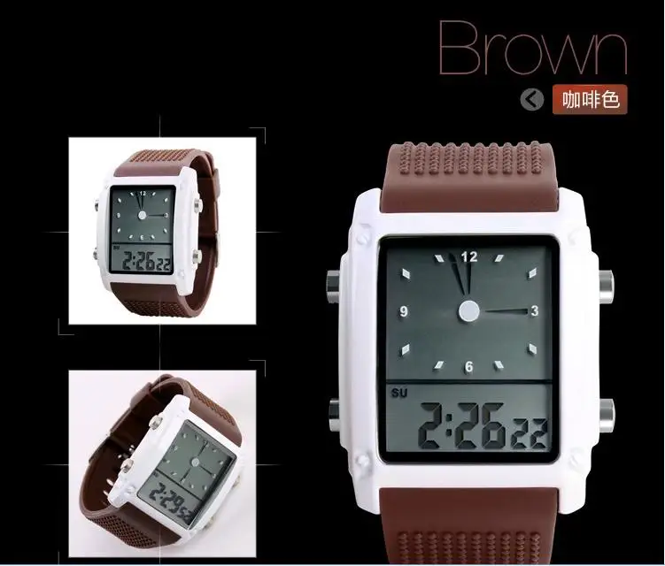 Hot New skmei 0814 designed Double Time Colorful LED Analog