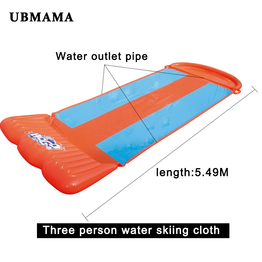 Outdoor non olet 3 person inflatable slide large wear-resisting lawn surfboards inflat toy for child swimming pool accessories
