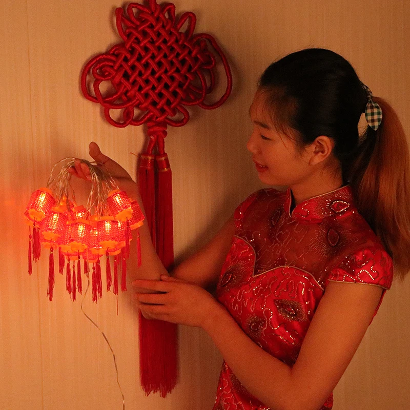 

2020 Promotion Luces Led Decoracion New Arrival Years Square Lantern String Lights For Year Spring Festival warm white christmas