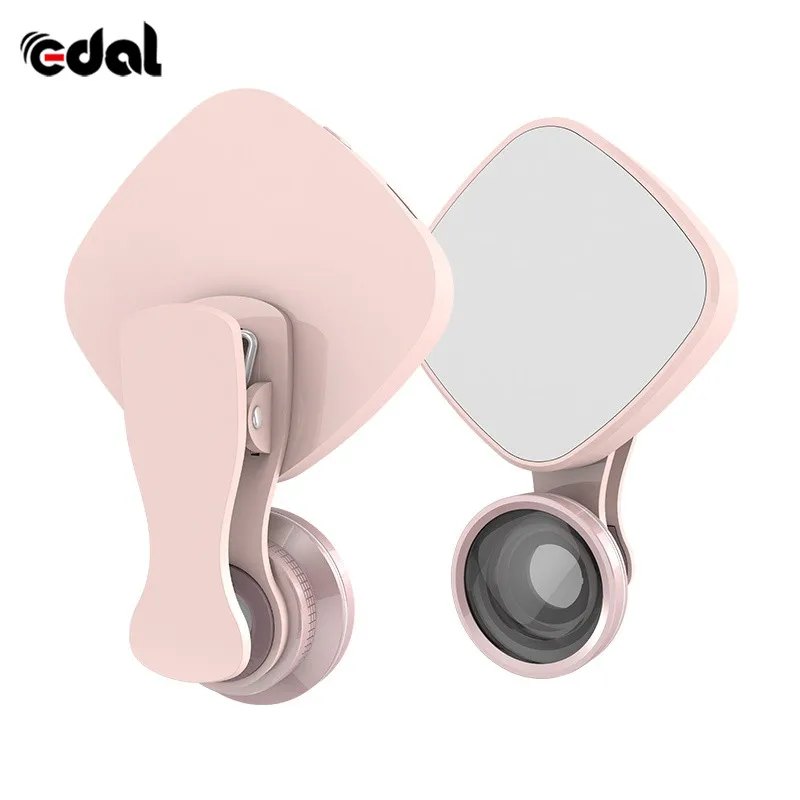 

Hot 4K HD lens Fill Light 150 wide angle 180 fisheye 50X macro Clip-on Cell Phone Camera Lens for iPhone x 7 8 Samsung s8