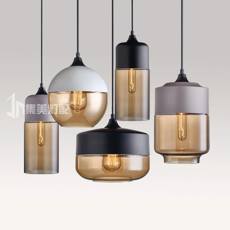  IWHD Glass Nordic Modern Pendant Lamp Dinning Room Bar Cafe Loft Vintage Light Hanging Lights Indus - 32914277587