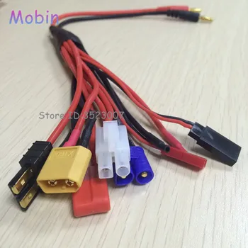 

5pcs/lot Multi-purpose charging line charger multi-function charging line banana plug T plug XT60 EC3 plug Free shipping