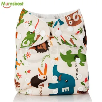 

[Mumsbest] 2020 Washable Baby Cloth Diaper pocket Waterproof Cartoon Owl Baby Diapers Reusable Cloth Nappy Suit 0-2years 3-15kg
