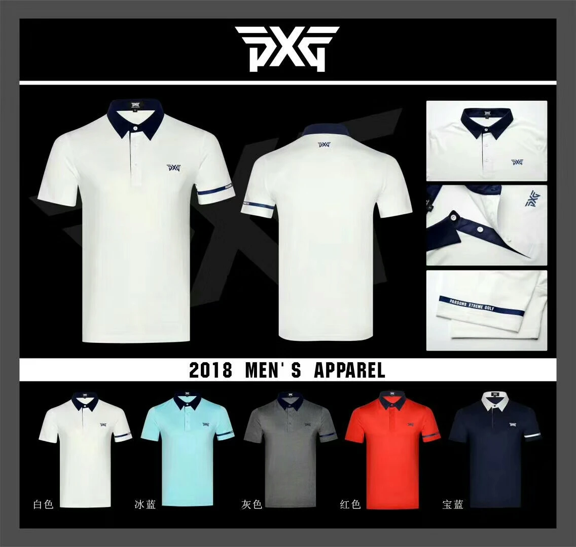 Golf clothes PXG T shirt Short sleeve mens Sportswear Short sleeve 5 colors S-XXL Outdoor leisure Golf shirt 2018 NEW Golf clothes PXG T shirt Short sleeve mens Sportswear Short sleeve 5 colors S-XXL Outdoor leisure Golf shirt 2018 NEW