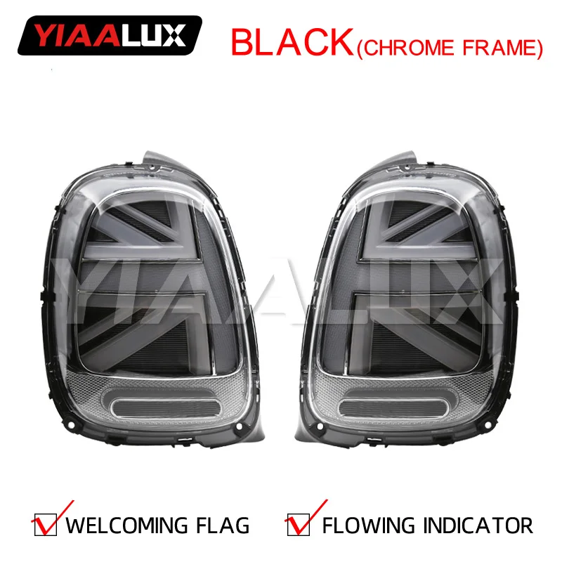 YIAALUX Car Styling for BMW MINI F55 F56 F57 Tail Lights 2013-now for MINI Rear Light DRL+Turn Signal+Brake+Reverse LED lights - Цвет: Black (chrome frame)