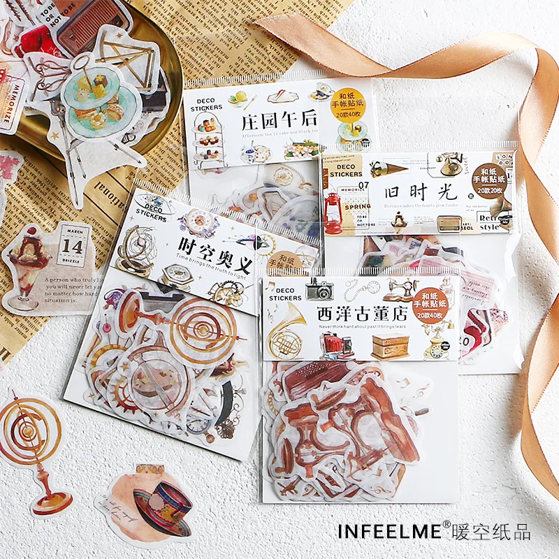 

Mohamm Past Time Series Cute Paper Diary Decorative Diy Sticker Scrapbooking Japanese Stationery